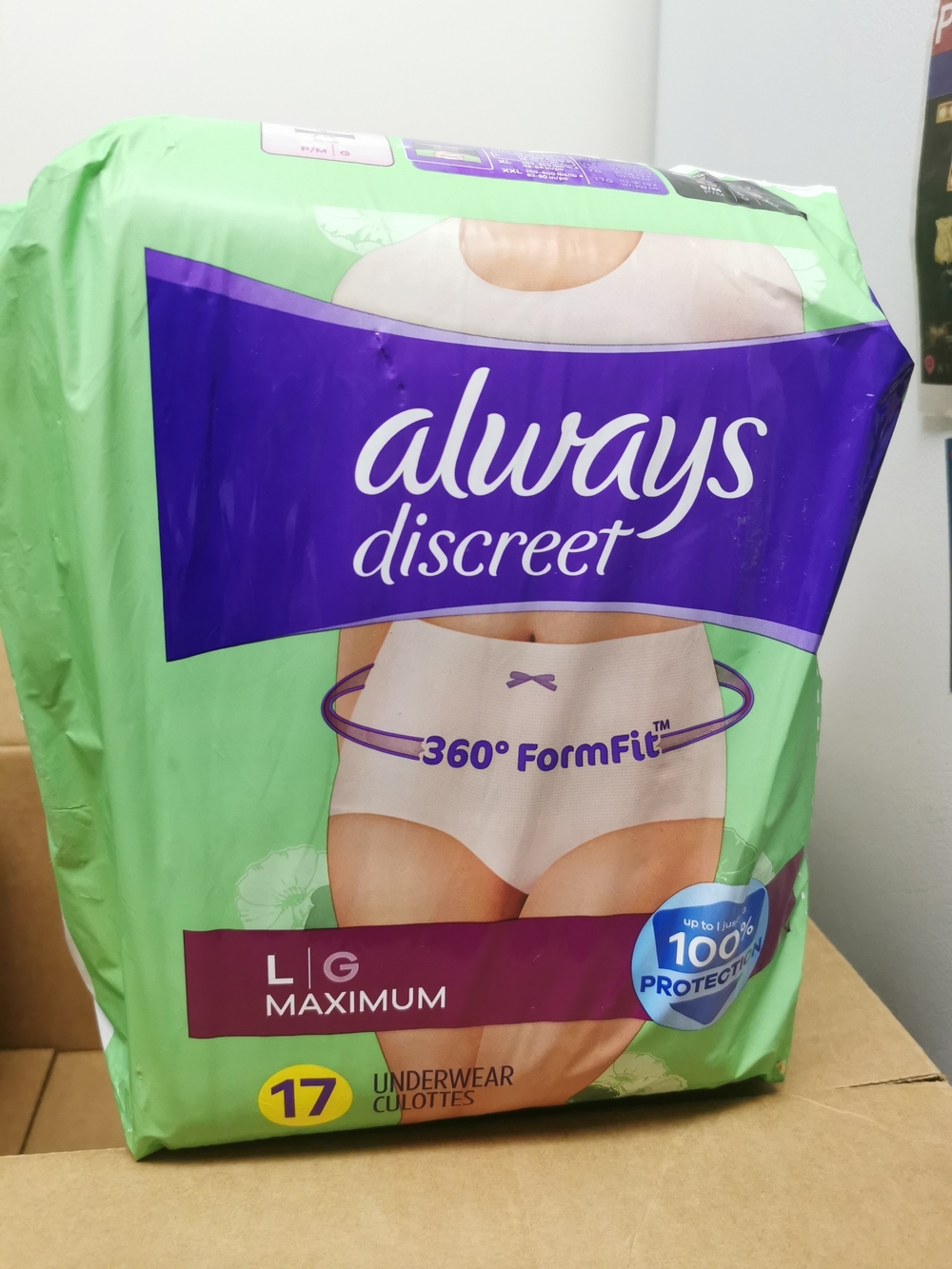 Always Discreet 360 FormFit Maximum Absorbency Underwear Size Large